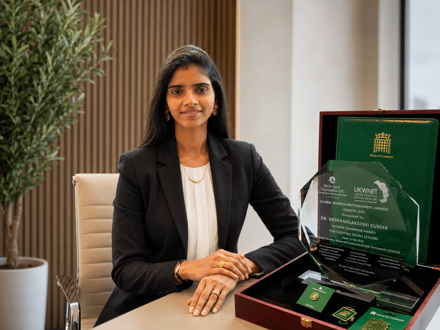 Portrait of Mohanalakshmi Rajakumar, Founder and Chief Executive, American World School